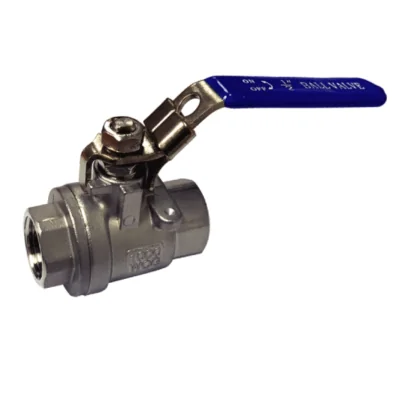 VALVULA BOLA CON MANILLA BLOQUEABLE (2 PZAS.) ACERO INOX 304