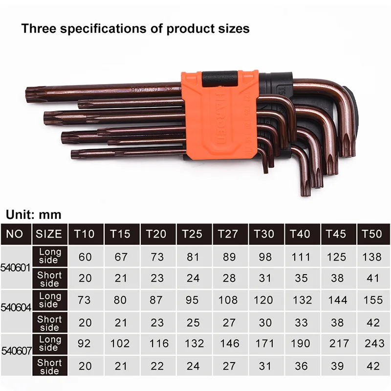 JUEGO DE LLAVES TORX LARGAS — JUEGO DE LLAVES TORX LARGAS 9PZS - HARDEN