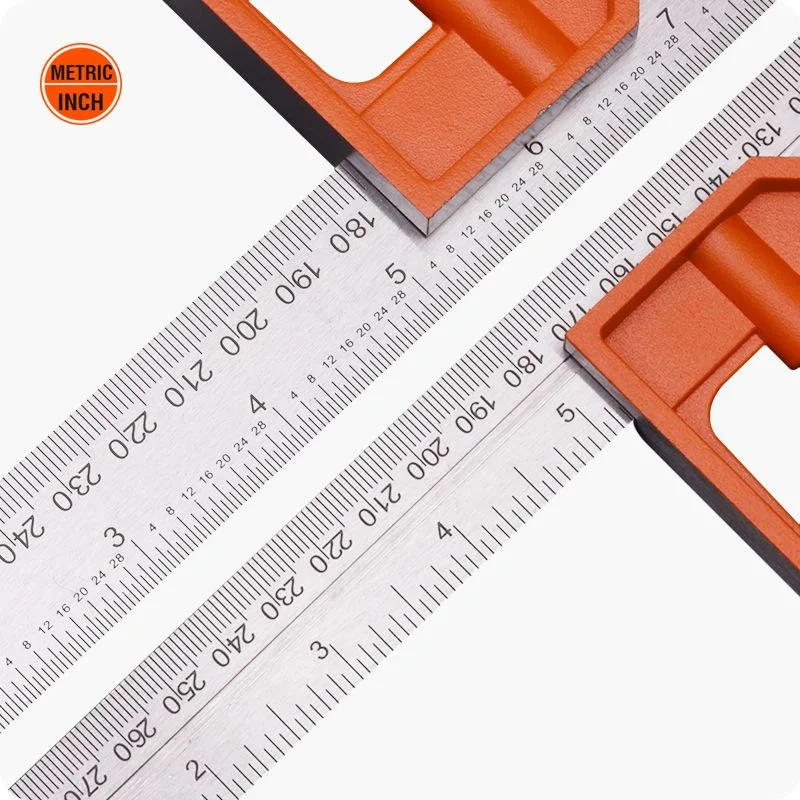 ESCUADRA ESTÁNDAR — ESCUADRA ANGULAR DE ACERO INOXIDABLE CON MANGO DE ALUMINIO 300mm (12") - HARDEN