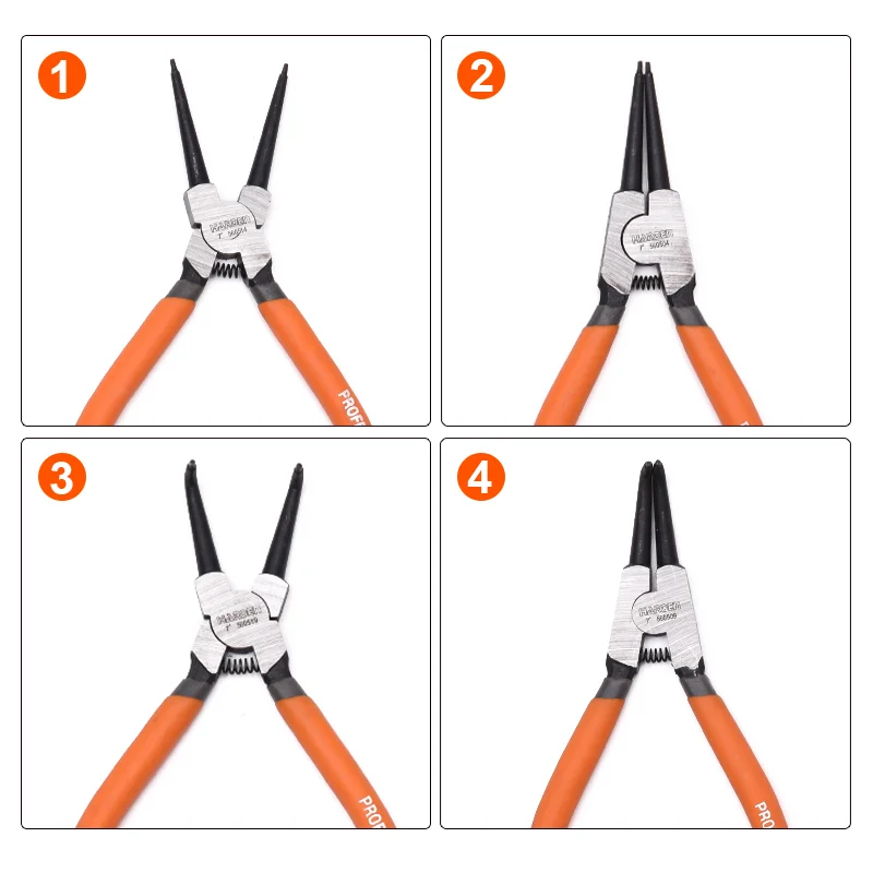 PINZA PARA ABRAZADERA INTERNA — PINZA RECTA PARA ANILLOS DE RETENCION INTERNO 7" - HARDEN