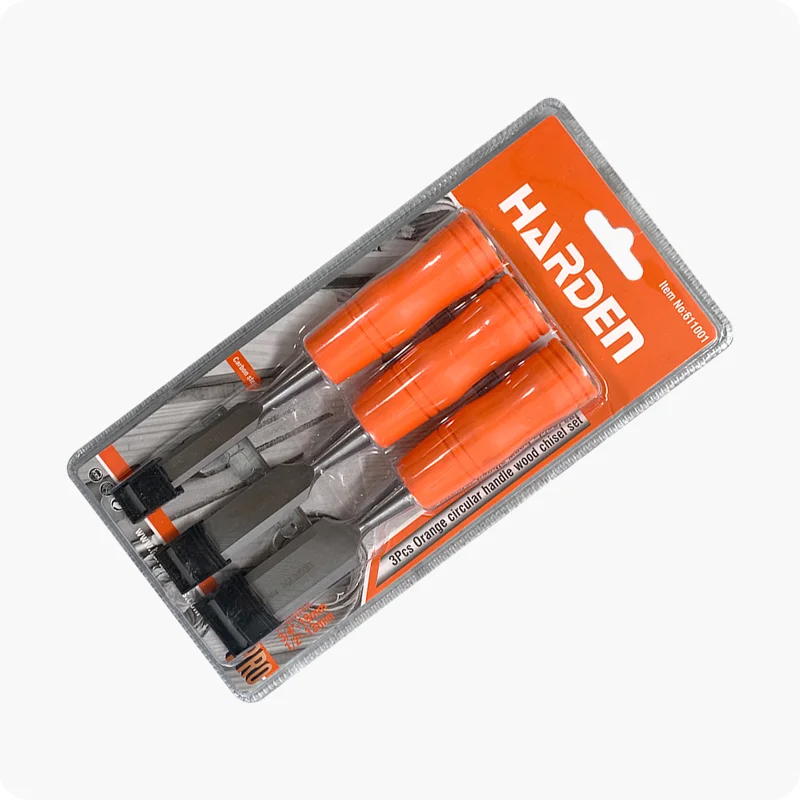 JUEGO DE CINCELES PARA MADERA — JUEGO DE CINCELES PARA MADERA 3PZS 13mm (1/2), 19mm (3/4), 25mm (1") - HARDEN