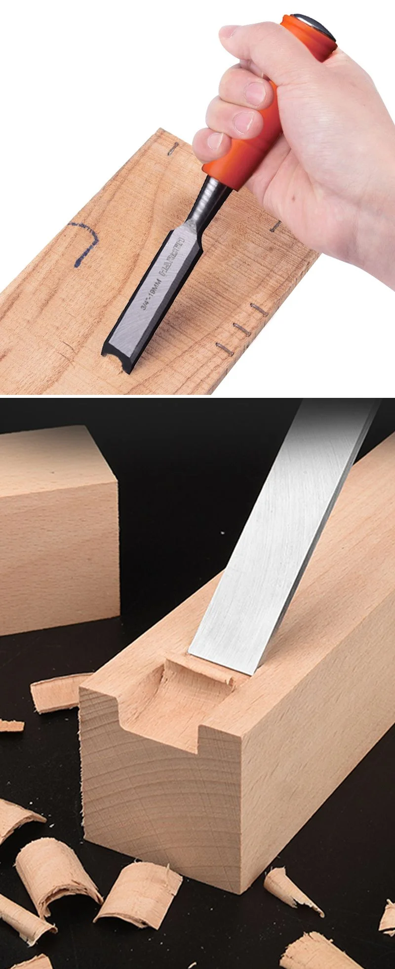 JUEGO DE CINCELES PARA MADERA — JUEGO DE CINCELES PARA MADERA 3PZS 13mm (1/2), 19mm (3/4), 25mm (1") - HARDEN
