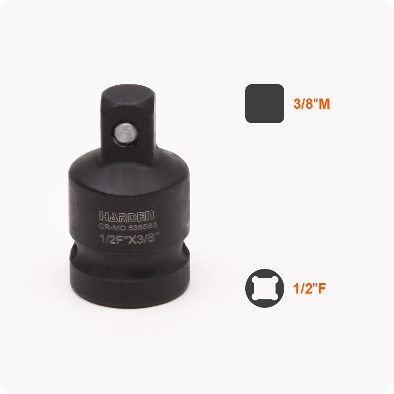 ADAPTADOR PARA SOCKET (DADO) — ADAPTADOR DE SOCKET (DADOS) DE IMPACTO 1/2 F A 3/8 M - HARDEN