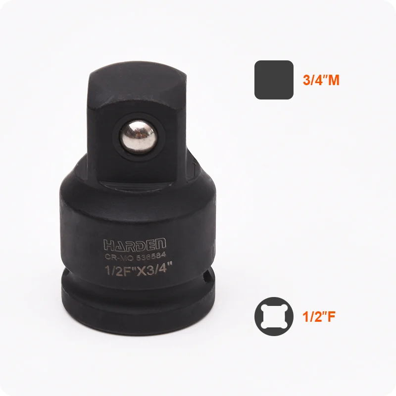ADAPTADOR PARA SOCKET (DADO) — ADAPTADOR DE SOCKET (DADOS) DE IMPACTO 1/2 F A 3/8 M - HARDEN