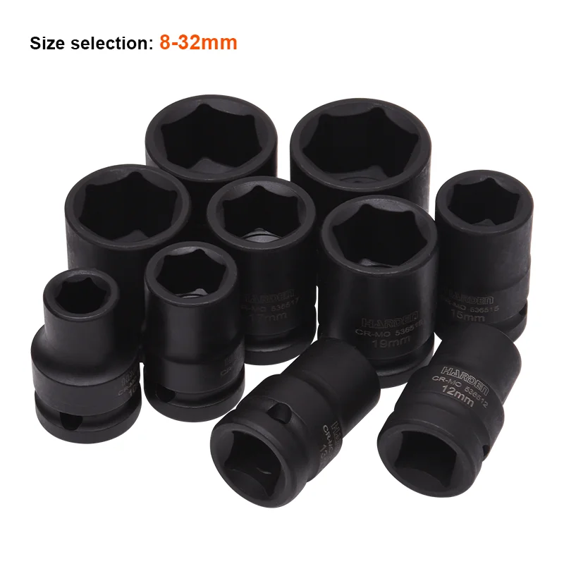 DADO DE IMPACTO 1/2 CORTO 6PT — DADO DE IMPACTO 1/2 CORTO 6PT 8mm - HARDEN