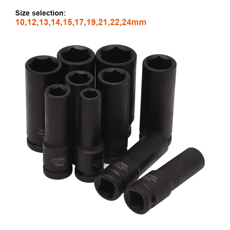 JUEGO DE DADOS DE IMPACTO 1/2 LARGOS — JUEGO DE DADOS DE IMPACTO 1/2" LARGOS 10PZS - HARDEN