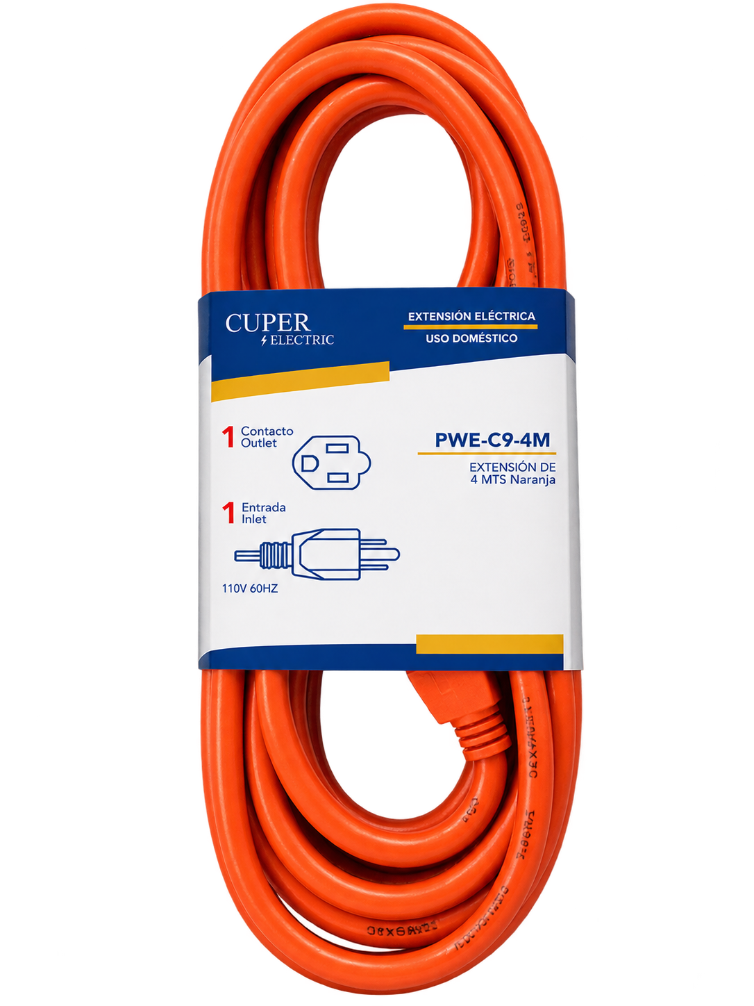EXTENSION ELECTRICA POLARIZADA NARANJA