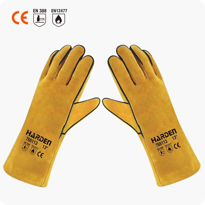 GUANTE DE SOLDADOR — GUANTE DE SOLDADOR AMARILLO 13" (PAR) - HARDEN