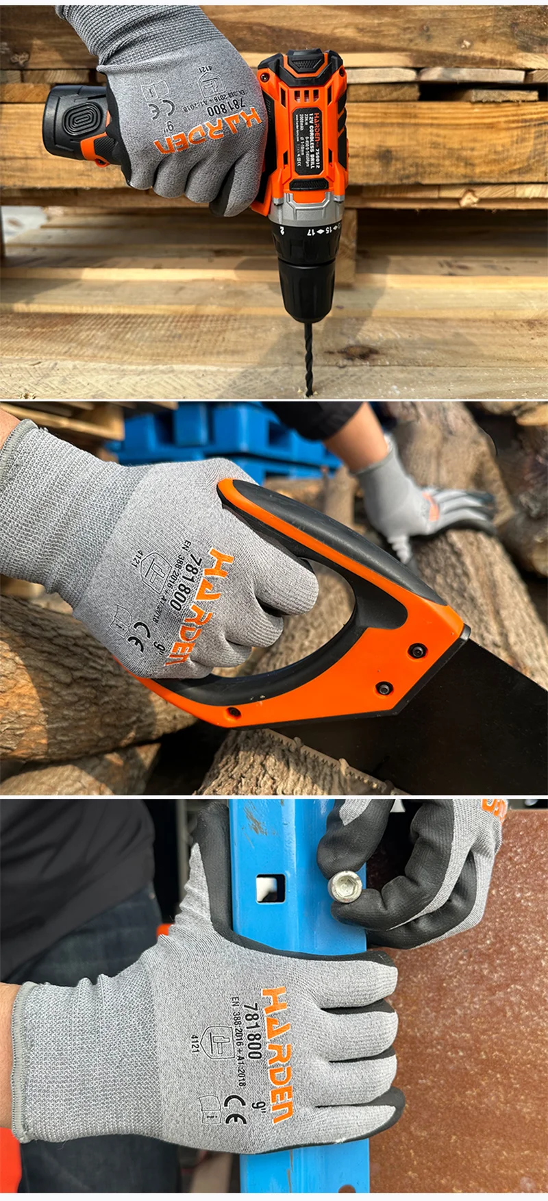 GUANTES DE NITRILO — GUANTE DE NITRILO P/ PANTALLA TACTIL 9" (PAR) - HARDEN