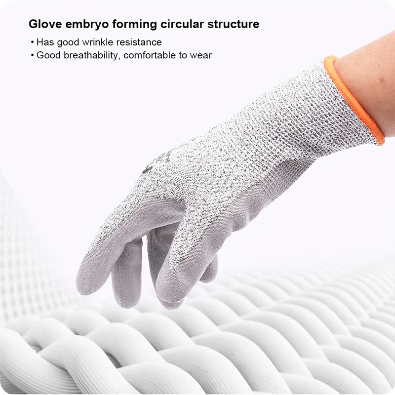 GUANTES ANTICORTE — GUANTE ANTICORTE DE HPPE SIN COSTURA CON PALMA DE POLIURETANO 10" (PAR) - HARDEN