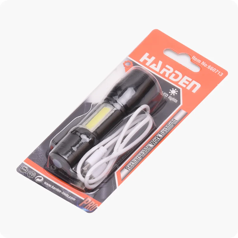 LINTERNA ESTÁNDAR — LINTERNA DE TRABAJO DE ALUMINIO RECARGABLE 3W - HARDEN