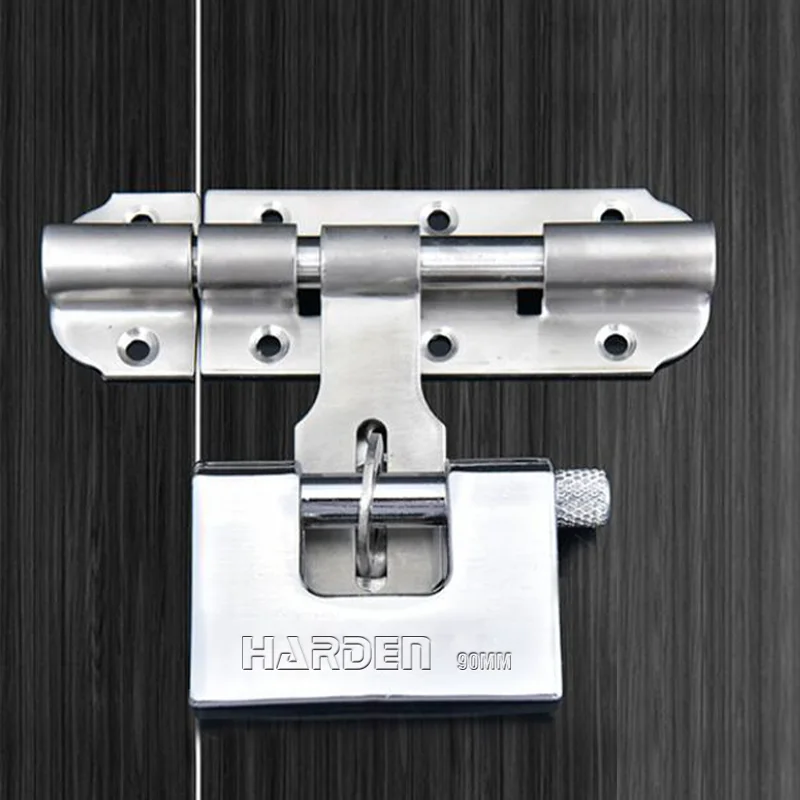 CANDADO RECTANGULAR DE ACERO — CANDADO RECTANGULAR DE ACERO CON CILINDROS DE BRONCE 90mm - HARDEN