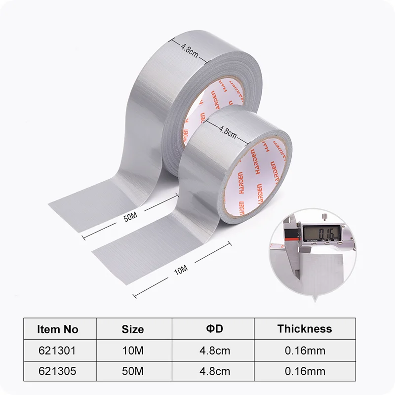 TAPE PARA DUCTO — CINTA ADHESIVA PARA DUCTO 0.16mm -20°C a 80°C 4.8CM X 10M - HARDEN