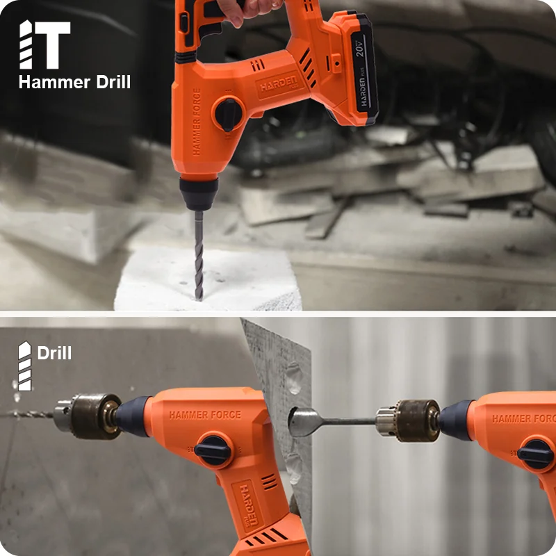 ROTOMARTILLO INALAMBRICO — ROTOMARTILLO INALMABRICO 20V 1.2J (SIN BATERIA NI CARGADOR) - HARDEN
