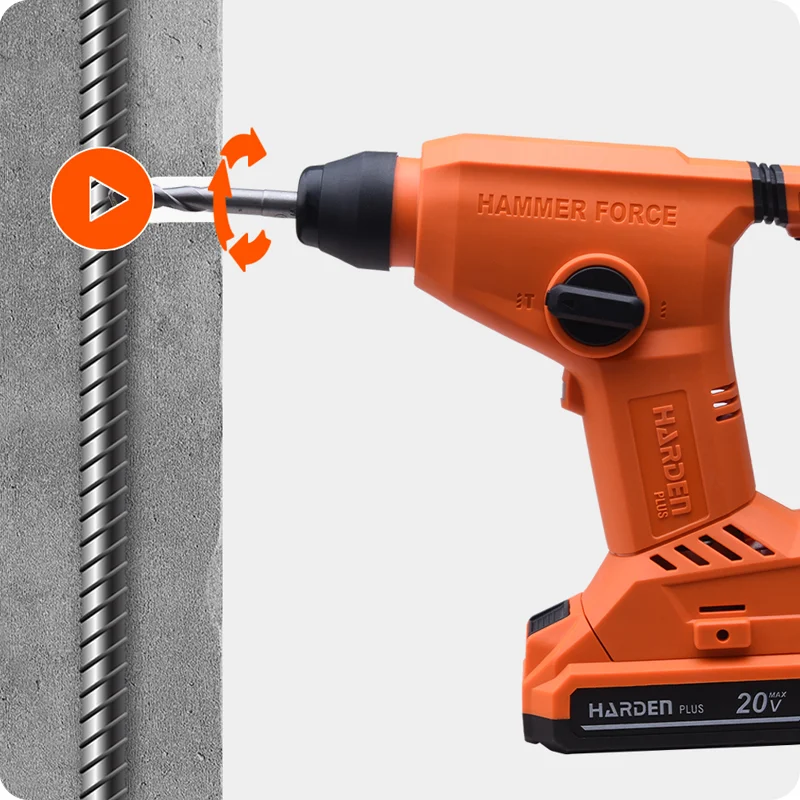 ROTOMARTILLO INALAMBRICO — ROTOMARTILLO INALMABRICO 20V 1.2J (SIN BATERIA NI CARGADOR) - HARDEN