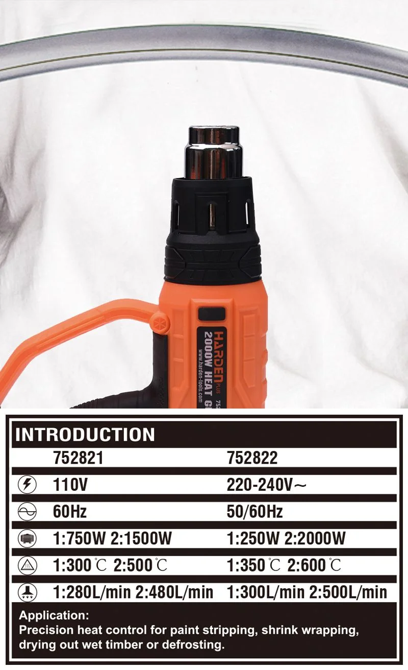 PISTOLA DE CALOR — PISTOLA DE CALOR 1.500W - HARDEN
