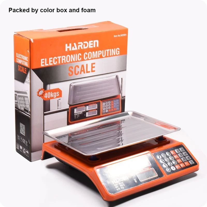 BASCULA ELECTRONICAS — BALANZA ELECTRONICA P/ PRECIOS 40KG (88LB) BANDEJA INOX410 340x240mm - HARDEN
