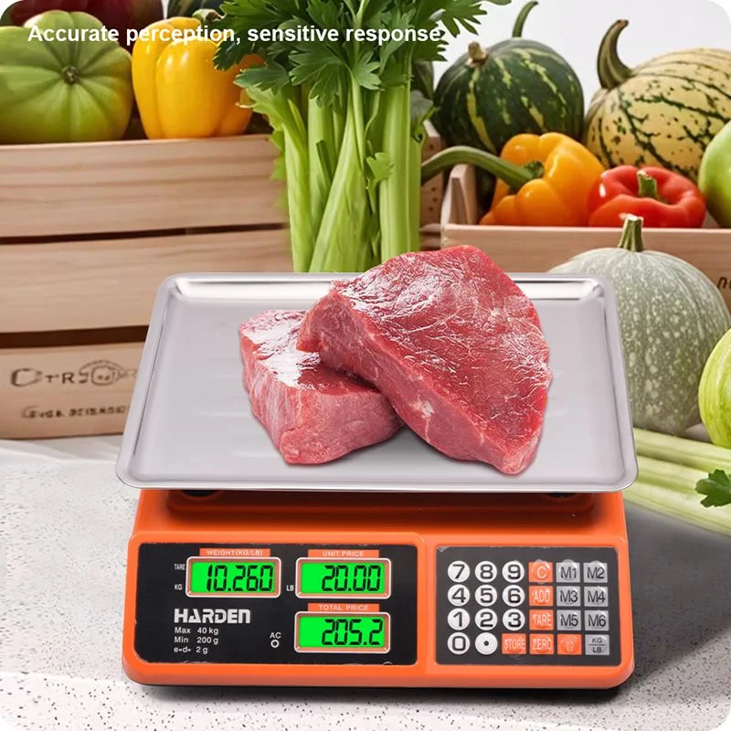 BASCULA ELECTRONICAS — BALANZA ELECTRONICA P/ PRECIOS 40KG (88LB) BANDEJA INOX410 340x240mm - HARDEN