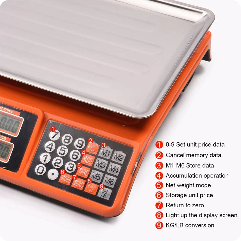 BASCULA ELECTRONICAS — BALANZA ELECTRONICA P/ PRECIOS 40KG (88LB) BANDEJA INOX410 340x240mm - HARDEN