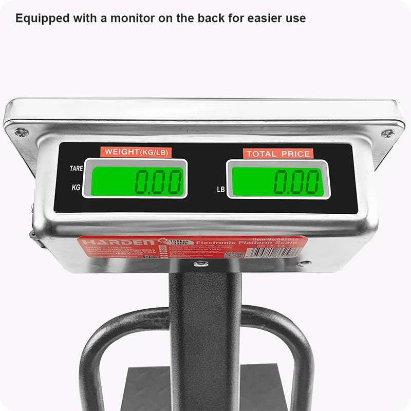 BASCULA DE PLATAFORMA — BASCULA ELECTRONICA DE PLATAFORMA 150KG (330LB) 300x400mm - HARDEN