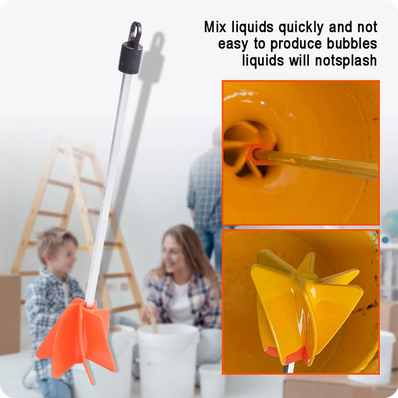 MEZCLADOR DE PINTURA — BARRA MEZCLADORA PARA PINTURA CABEZA DE POLIPROPILENO 290mm (11") VASTAGO HEXAGONAL - HARDEN