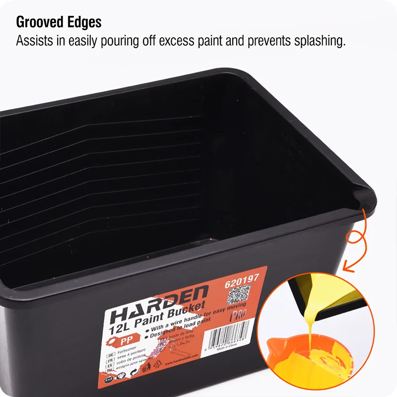 CUBO PARA PINTURA — CUBO PARA PINTURA 12LT PP 345x265x195mm - HARDEN