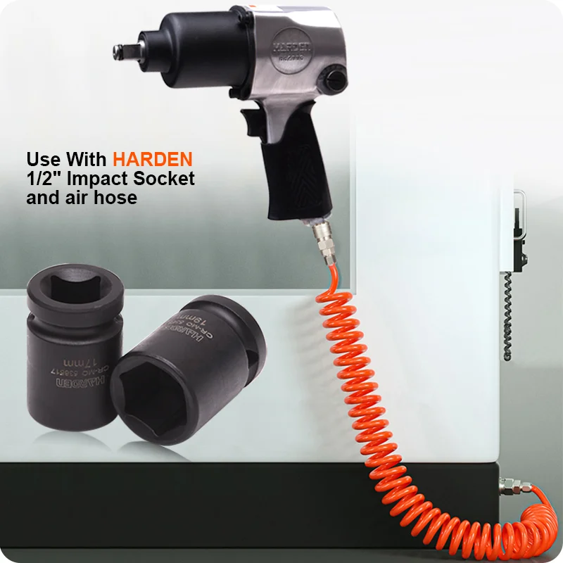 PISTOLA DE IMPACTO NEUMATICA — PISTOLA DE IMPACTO NEUMATICA 1/2" 640Nm (475 FT/LB) - HARDEN