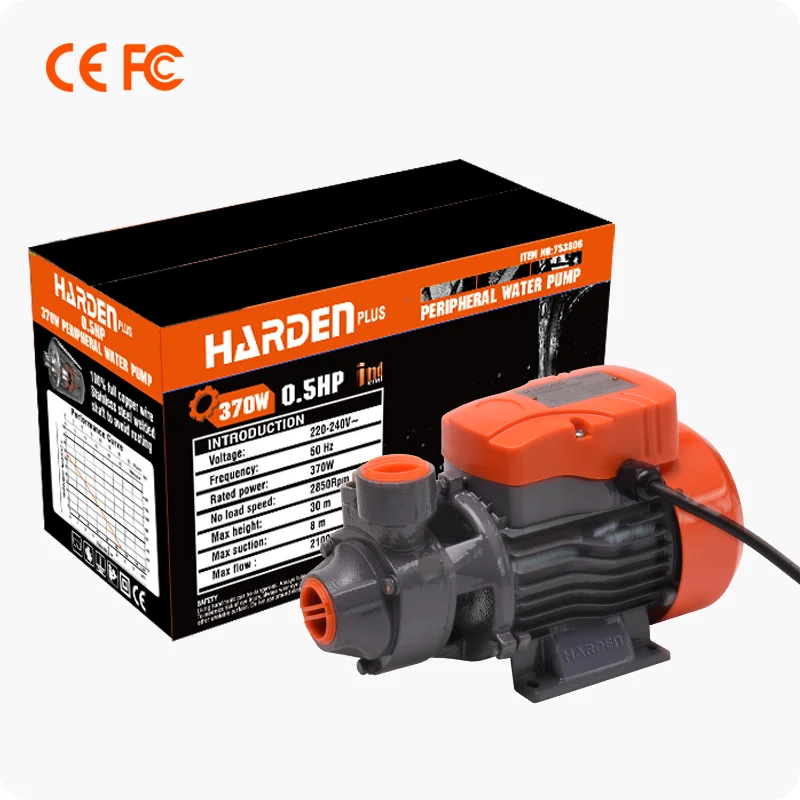 BOMBA DE AGUA PERIFERICA 0.5HP — BOMBA DE AGUA PERIFERICA 370W / 1/2HP 110V - HARDEN