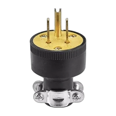 ENCHUFE MACHO BLINDADO DE GOMA — 15A 125V · NATURAL
