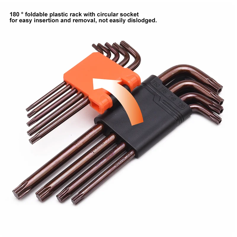 JUEGO DE LLAVE TORX CORTAS — JUEGO DE LLAVES TORX CORTAS 9PZS - HARDEN