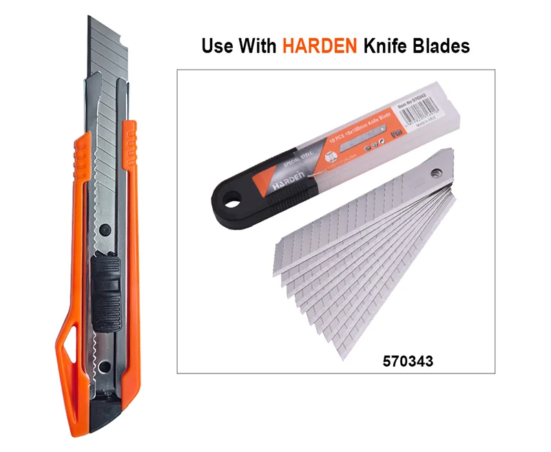 CUCHILLAS PARA EXACTO 18MM — HOJILLAS PARA EXACTO 18x100mm CAJA DE 10 - HARDEN