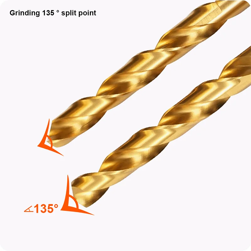 JUEGO DE BROCA HSS, DIN 338 - PTA 118° — BROCA HSS M2 DIN 338 TITANIO 1/32" x 30mm CAJITA DE 10PZS - HARDEN