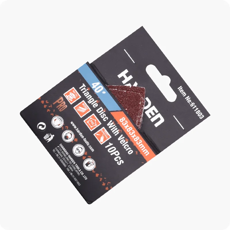 LIJA TRIANGULAR CON VELCRO — LIJA TRIANGULAR CON VELCRO 83mm #40 EMPAQUE DE 10 - HARDEN
