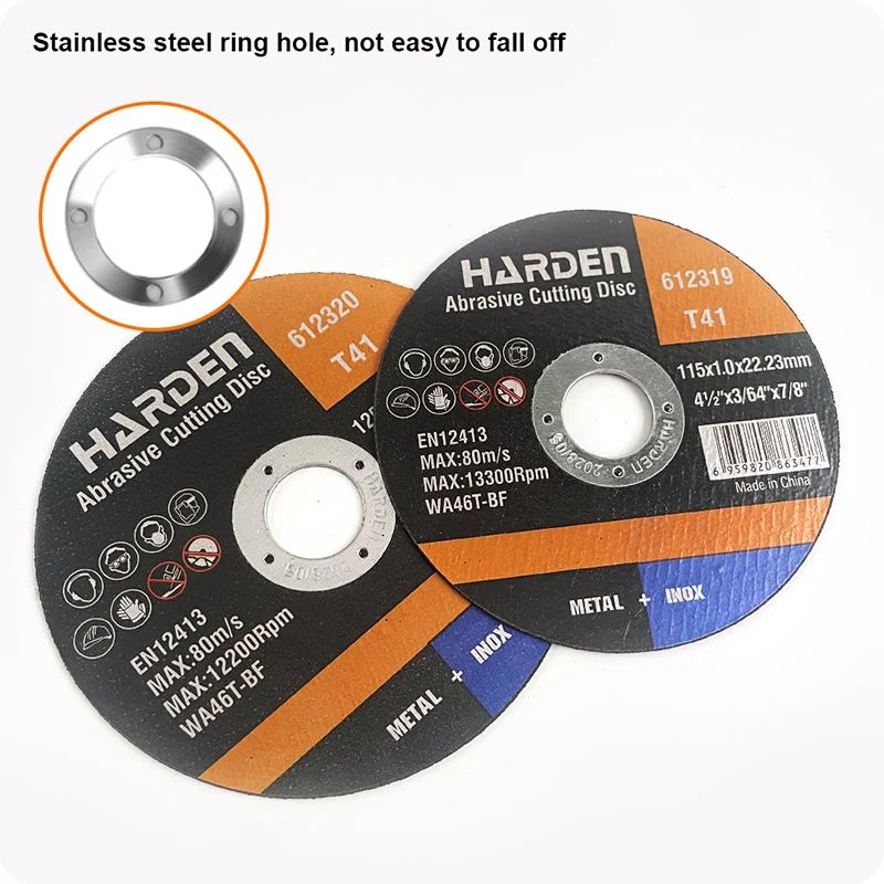 DISCO DE CORTE PLANO PARA METAL — DISCO DE CORTE DE METAL Y ACERO INOX PLANO T41 115mm (4-1/2) X 22.2mm (7/8") X 1.0mm ULTRA FINO - HARDEN