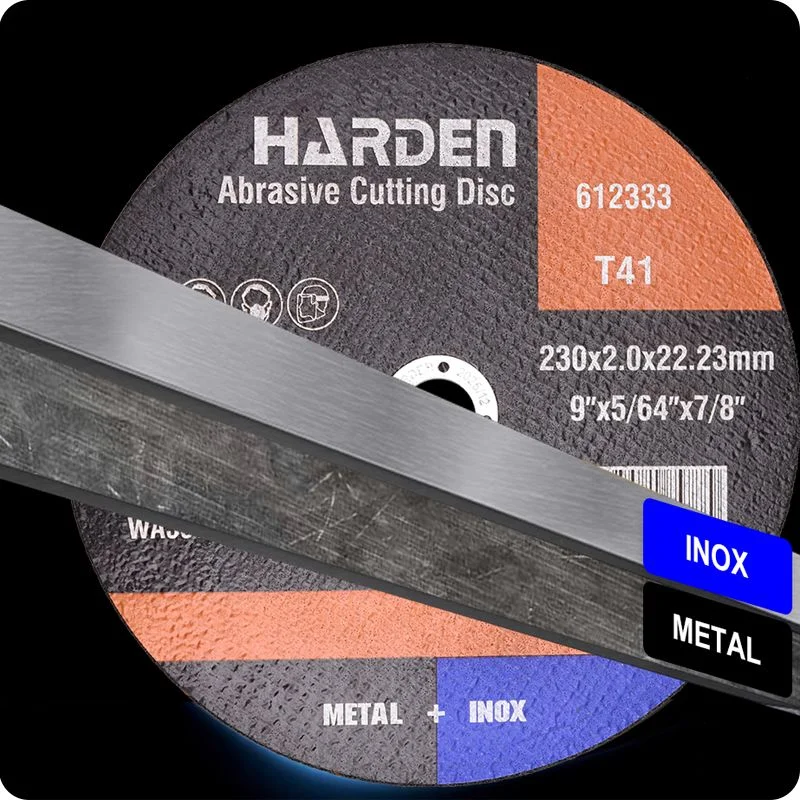 DISCO DE CORTE PLANO PARA METAL — DISCO DE CORTE DE METAL Y ACERO INOX PLANO T41 115mm (4-1/2) X 22.2mm (7/8") X 1.0mm ULTRA FINO - HARDEN