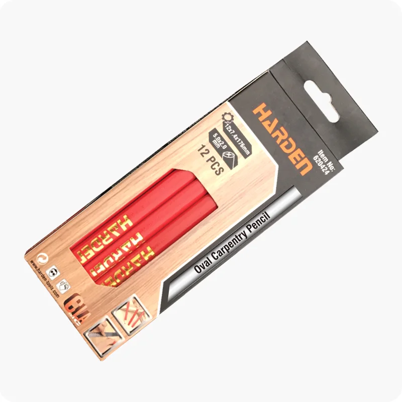 LAPICES ESTÁNDAR — LAPIZ DE CARPINTERO OVALADO CAJA DE 12 - HARDEN