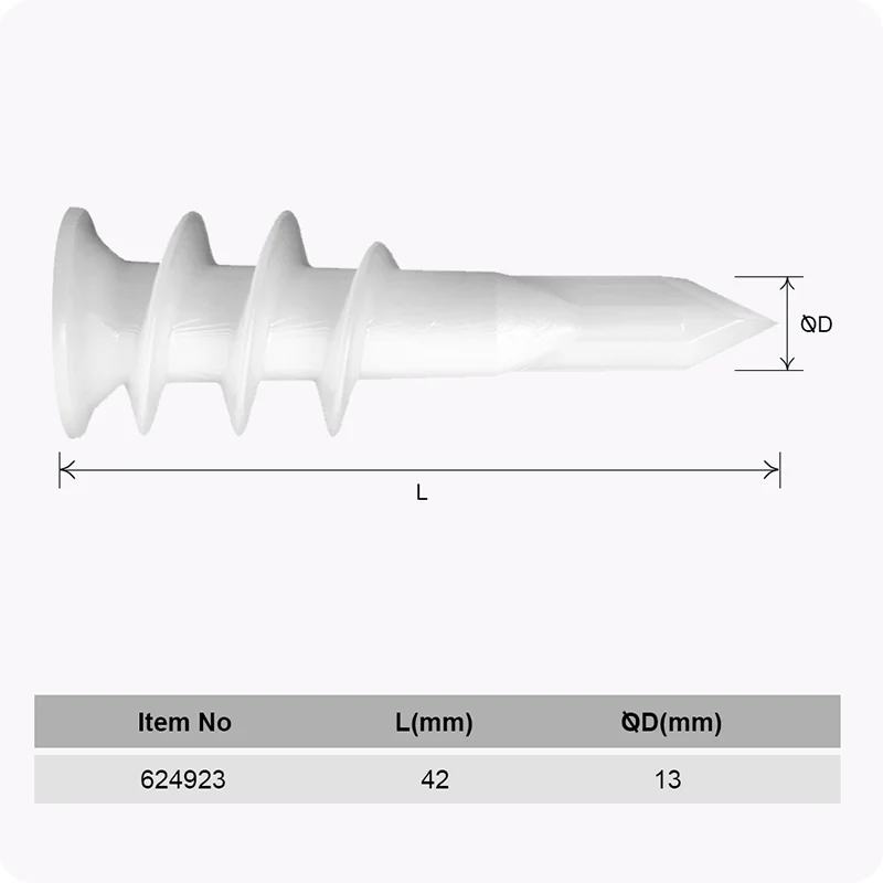 ANCLAJE DE NYLON PARA GYPSUM — SET DE ANCLAJE DE NYLON PARA GYPSUM #6 (M13x42) 10 UND - HARDEN