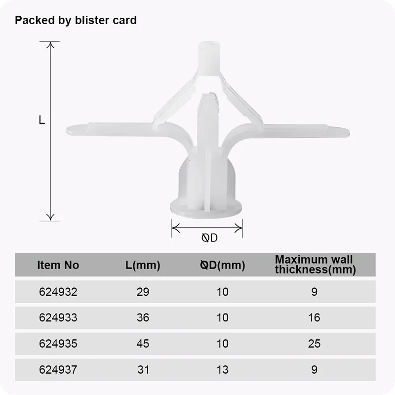 ANCLAJE DE NYLON P/ PARED HUECA — SET DE ANCLAJES DE NYLON P/ PARED HUECA M10x29 8 UND - HARDEN