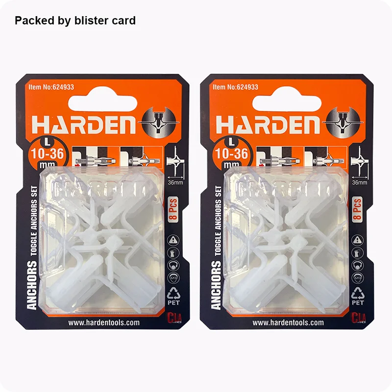 ANCLAJE DE NYLON P/ PARED HUECA — SET DE ANCLAJES DE NYLON P/ PARED HUECA M10x29 8 UND - HARDEN