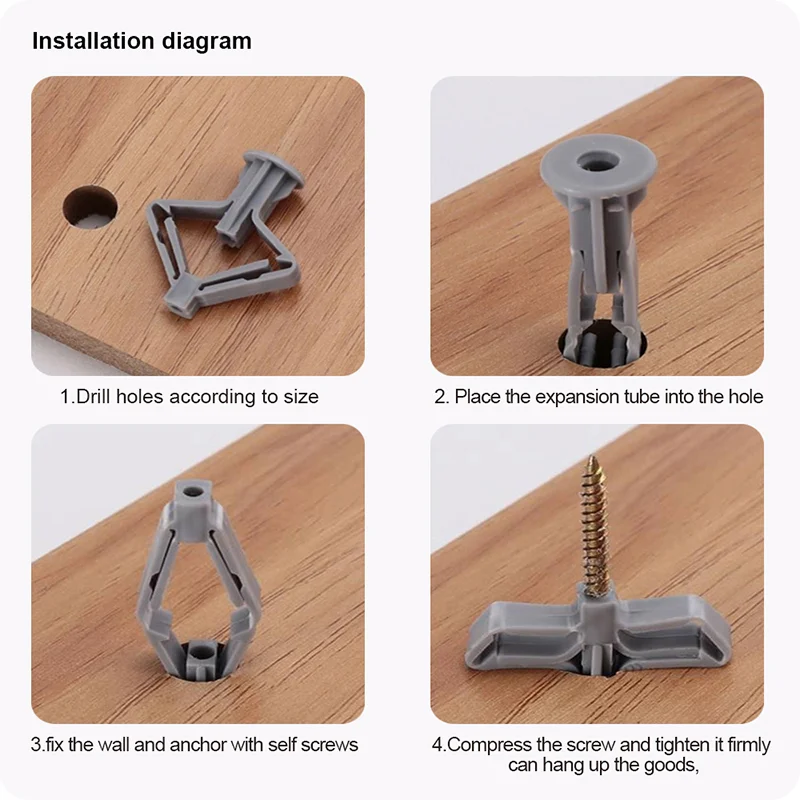 ANCLAJE DE NYLON P/ PARED HUECA TIPO MARIPOSA — SET DE ANCLAJES DE NYLON P/ PARED HUECA TIPO MARIPOSA M4x35 11 UND - HARDEN