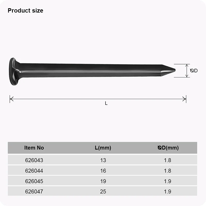 TACHUELAS ESTÁNDAR — SET DE TACHUELAS PAVONADAS 1/2 x 1.8mm 247 UND - HARDEN
